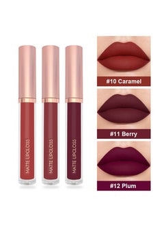 DNMBeauty 3Pcs Deep Dark Red Purple Plum Matte Liquid Lipstick Sets,Smudge Waterproof 24-hour Matte Lipstick dark Red Matte Lipstick Lip Stain Gloss Long Lasting #D  - Image 4