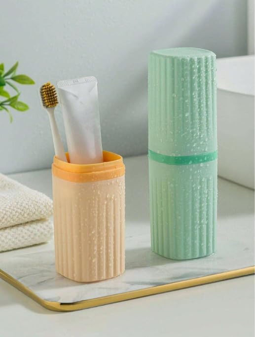 Anshri Pack of 1 New Square Toothbrush Holder Multipurpose Storage Holder Cover Organizer for Bathroom Traveling Camping Business Trip and School UseMulti Color - Image 3