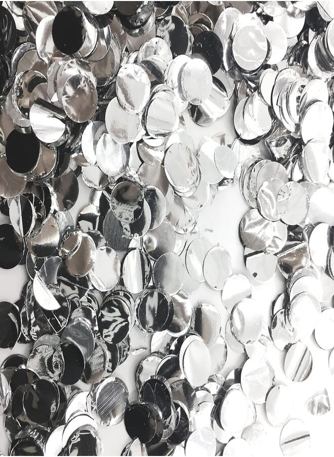 AWESON PARTY AWESON PARTY Sparkle Silver Metallic Foil Round Confetti Circle Dots Graduation Wedding Table Scatter Centerpieces Baby Shower Birthday Party Favors Decorations Celebrations, 60g 