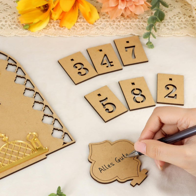 Giftota Ramadan Calendar with LED Fairy Lights - Wooden Decoration for Ramadan and Eid Mubarak - Image 3