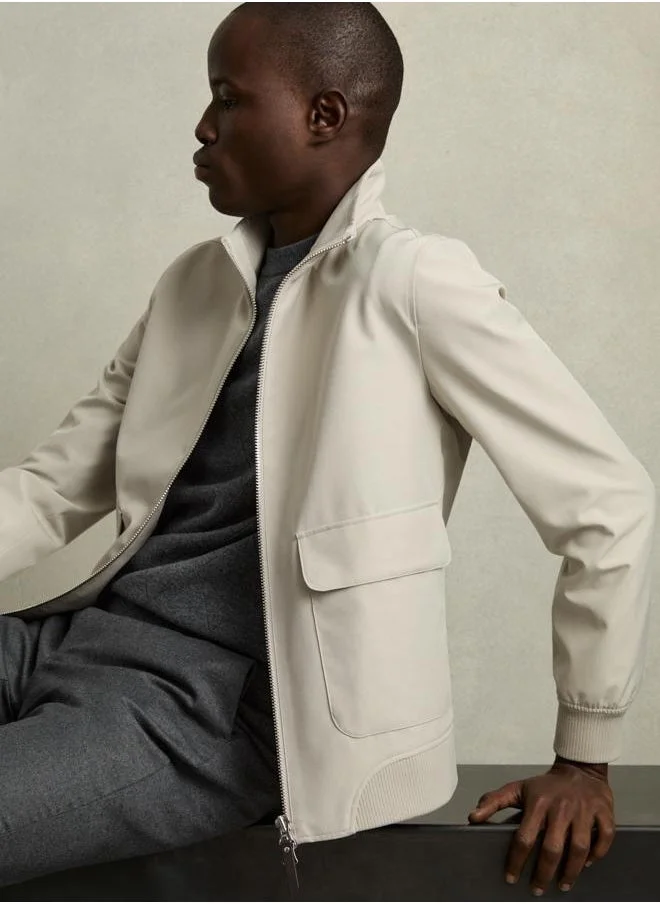 REISS Ls Zip Through Funnel Neck Jacket
