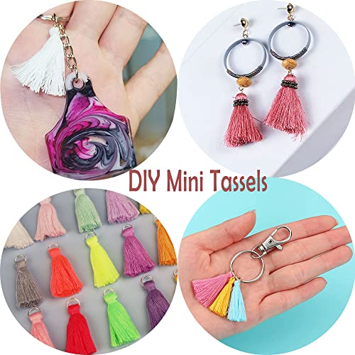 CellElection 180PCS 30 Colors 3.5CM Multi-Color Mini Tassels Tiny Craft Tassels for Earring Jewelry Making Keychain Tassel Charms Bag Charms Pendant Handmade DIY Accessories(1.44Inch) - Image 3