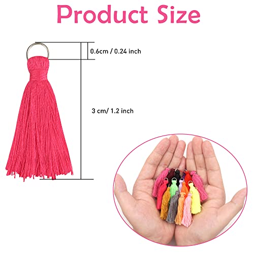 CellElection 180PCS 30 Colors 3.5CM Multi-Color Mini Tassels Tiny Craft Tassels for Earring Jewelry Making Keychain Tassel Charms Bag Charms Pendant Handmade DIY Accessories(1.44Inch) - Image 2