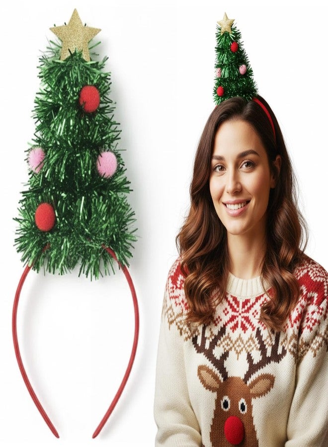 ForBaysy Santa Hat/Xmas Tree Headband For Women CHristmas Headbands Hairloop For Christmas Party Decoration Headwear - Image 1