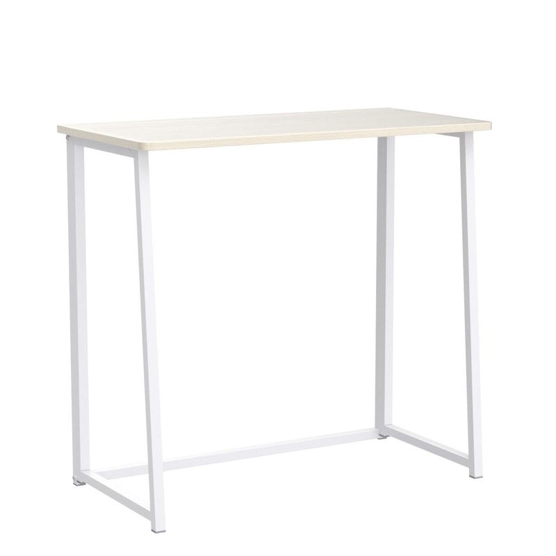 WOHOMO Folding Desk, Small Foldable Desk 31.5" for Small Spaces, Space Saving Computer Table Writing Workstation for Home Office, Easy Assembly, Oak - Image 4