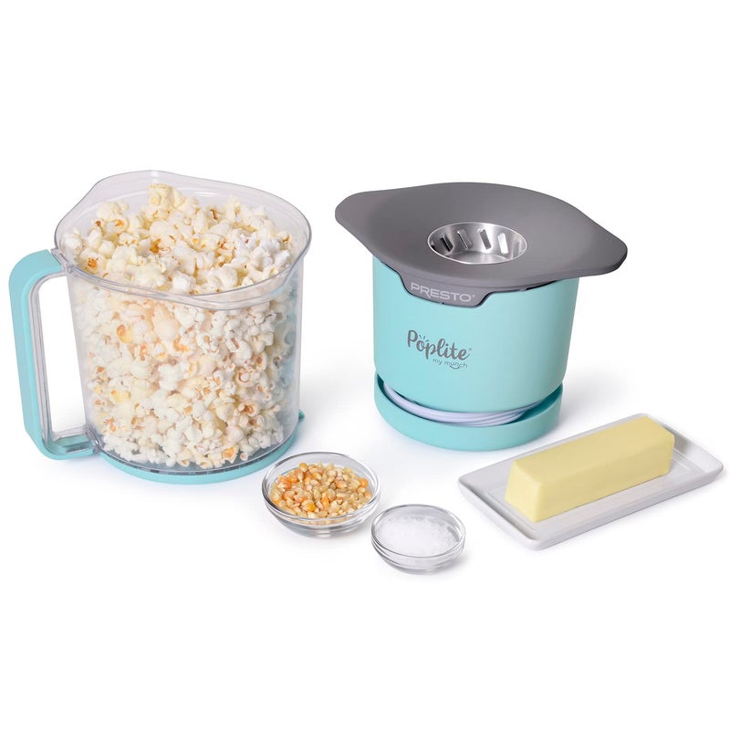 Presto! Presto 04811 PopLite My Munch Hot Air Popcorn Popper - Personal Sized, Built-In Serving Bowl, Compact Design, 8 Cups, Blue - Image 3