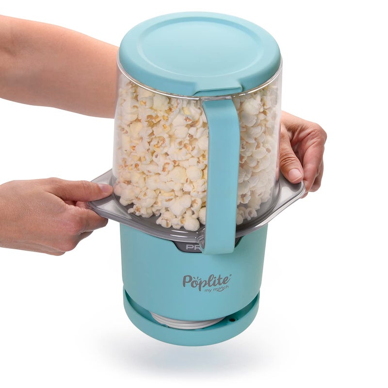 Presto! Presto 04811 PopLite My Munch Hot Air Popcorn Popper - Personal Sized, Built-In Serving Bowl, Compact Design, 8 Cups, Blue - Image 4