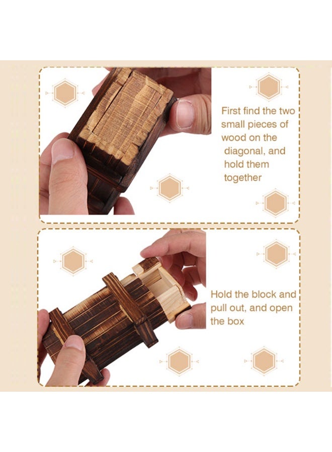 SUNSAR Wooden Puzzle Box with Hidden Compartments,  - Brain Teaser Trick Box 3D Wooden Puzzle Box for Adults and Kids - Image 4