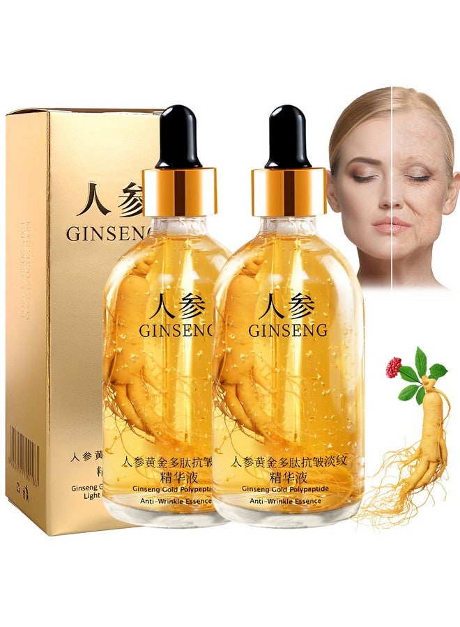 Rednow Ginseng Serum,Ginseng Polypeptide Anti-Ageing Essence Oil,Ginseng Gold Polypeptide Anti-Wrinkle Essence,One Ginseng Per Bottle for Tightening Sagging Skin Reduce Fine Lines (2PCS) - Image 1