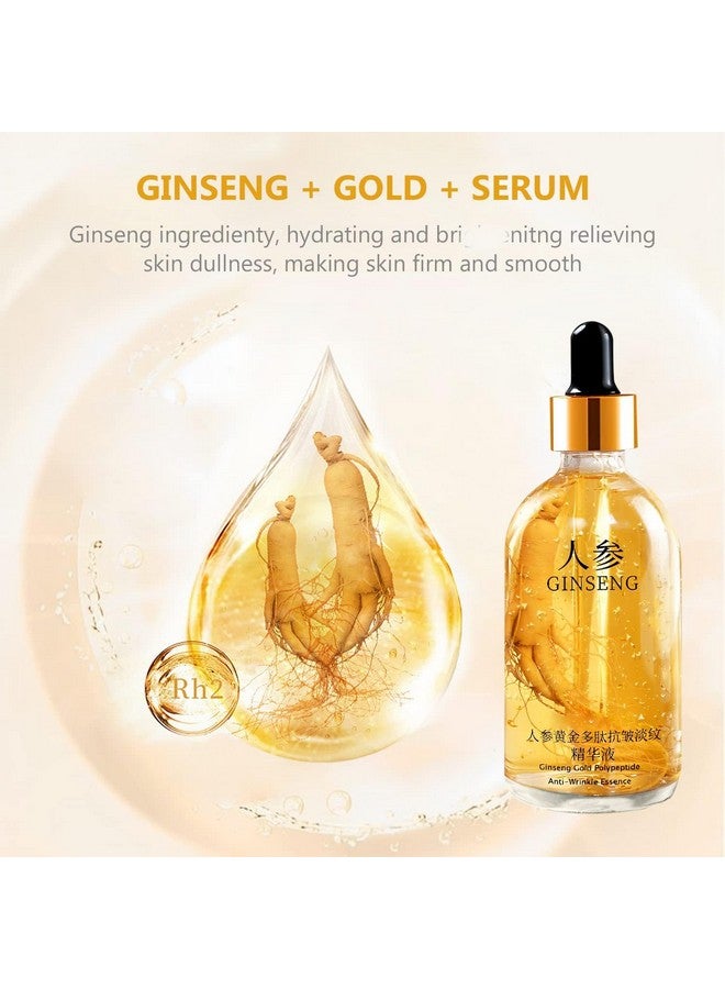 Rednow Ginseng Serum,Ginseng Polypeptide Anti-Ageing Essence Oil,Ginseng Gold Polypeptide Anti-Wrinkle Essence,One Ginseng Per Bottle for Tightening Sagging Skin Reduce Fine Lines (2PCS) - Image 4