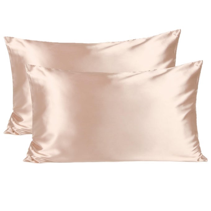 SATIN PILLOWCASE SILK PILLOW CASES FOR HAIR AND SKIN WITH ZIPPER QUEEN PILLOW CASES SET OF 2 FOR 20X30 EXQUISITE PACKAGING FOR WOMEN MEN