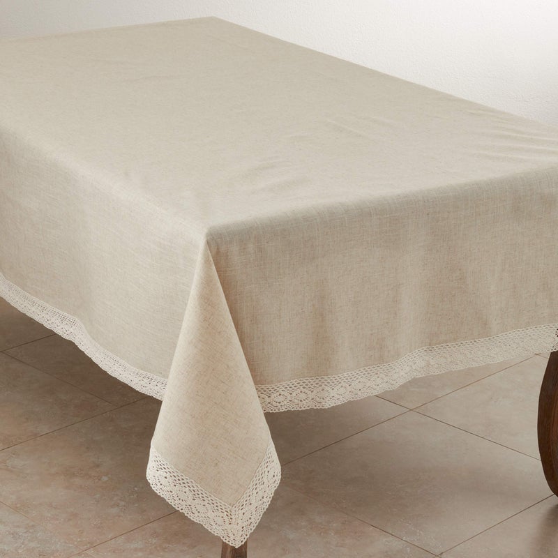 SARO LIFESTYLE 931 Tablecloth Natural 70 X 104 Oblong Sold Per 1 PC