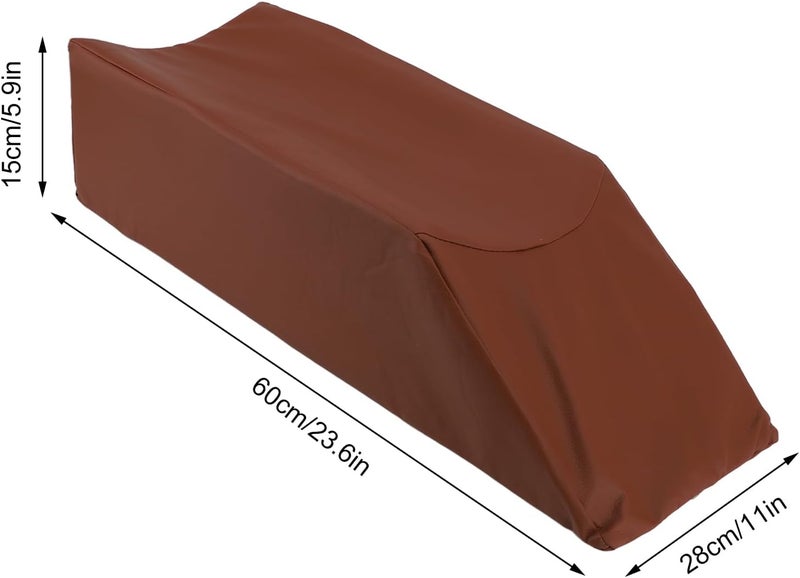 Leg Elevation Pillow 50x20x15cm, Brown Leather Sponge Cushion - Relieve Leg Fatigue & Improve Circulation, Versatile Support for Sleeping, Reading, and Relaxing (60 * 28 * 15cm) - Image 4