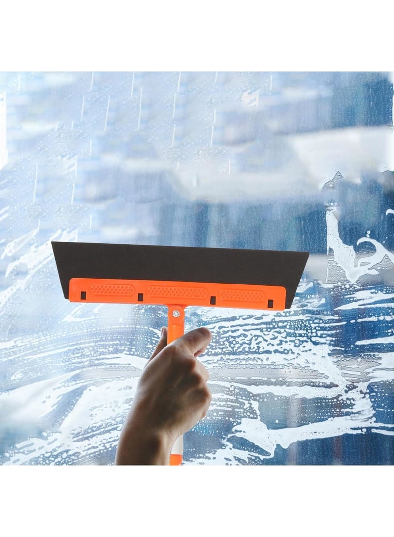 SOLARAE Window Squeegee Cleaning Tool Squeegee Cleaner Glass Door Cleaner with Long Handle Floor Squeegee Scrubber for Windows Glass Car Windshield - Image 5