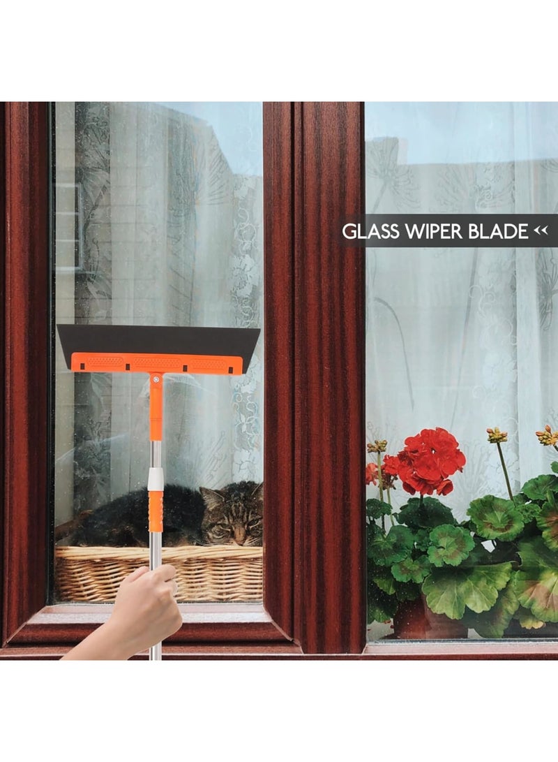 SOLARAE Window Squeegee Cleaning Tool Squeegee Cleaner Glass Door Cleaner with Long Handle Floor Squeegee Scrubber for Windows Glass Car Windshield - Image 3