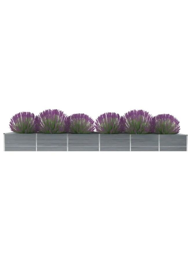 vidaxl vidaXL Garden Raised Bed Galvanised Steel 480x80x45 cm Grey  - Image 1