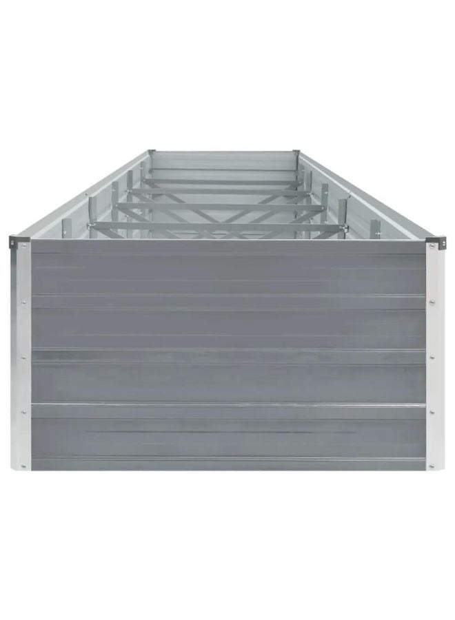 vidaxl vidaXL Garden Raised Bed Galvanised Steel 480x80x45 cm Grey  - Image 2