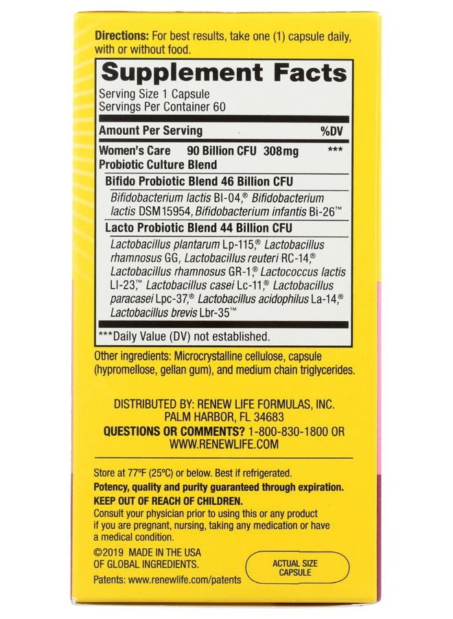RENEW LIFE Ultimate Flora Women's Care Probiotic 90 Billion, 60 CT - Image 5