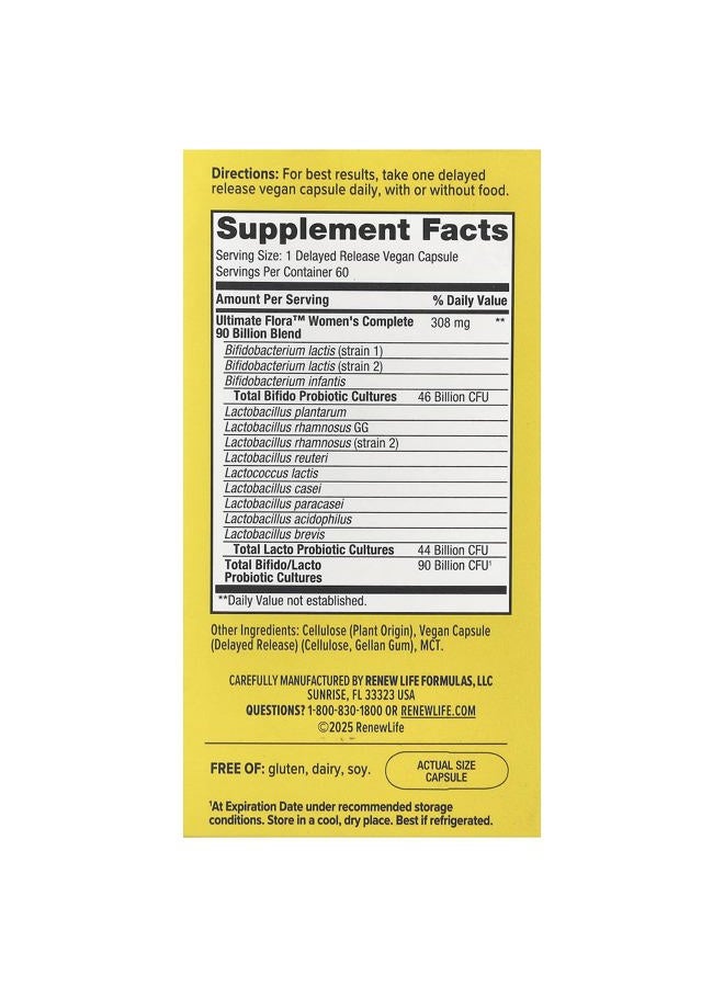 RENEW LIFE Ultimate Flora Women's Care Probiotic 90 Billion, 60 CT - Image 2