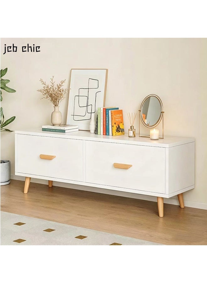 JCB CHIC TV Stand for 55/60 Inch TV，Modern TV Cabinet with 2 Drawers，Wooden TVs Console Table，Entertainment Center for Bedroom Living Room（100×30×49CM） - Image 1