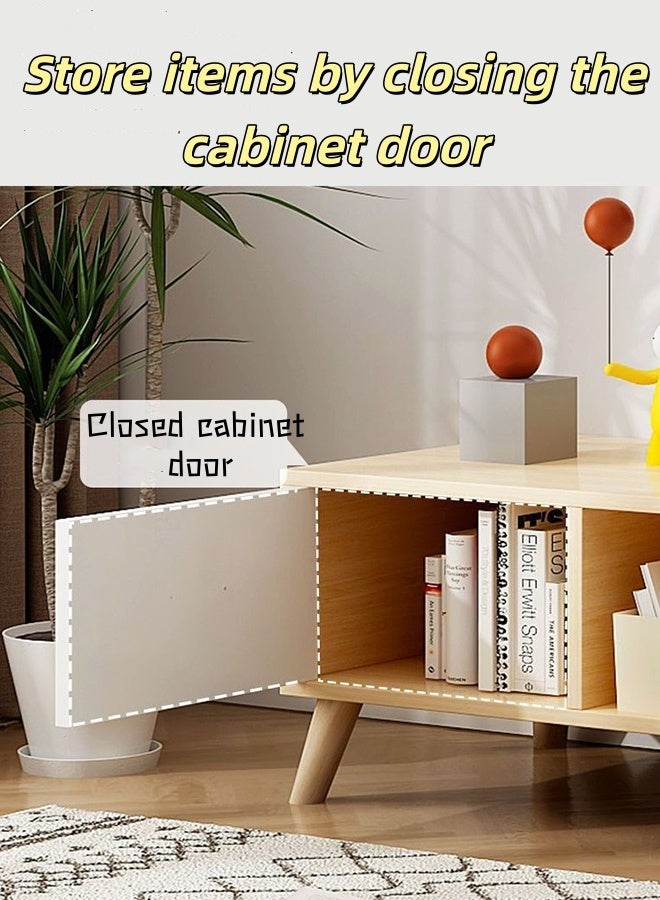 JCB CHIC TV Stand for 55/60 Inch TV，Modern TV Cabinet with 2 Drawers，Wooden TVs Console Table，Entertainment Center for Bedroom Living Room（100×30×49CM） - Image 2