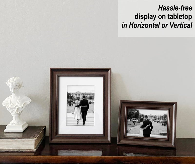 Yaetm 4x6 Gold Picture Frame Set of 4, 1.4â€ Wide Molding & Rustic Gold Photo Frames with HD Tempered Glass, Display on Tabletop & Wall Mounting - Image 5