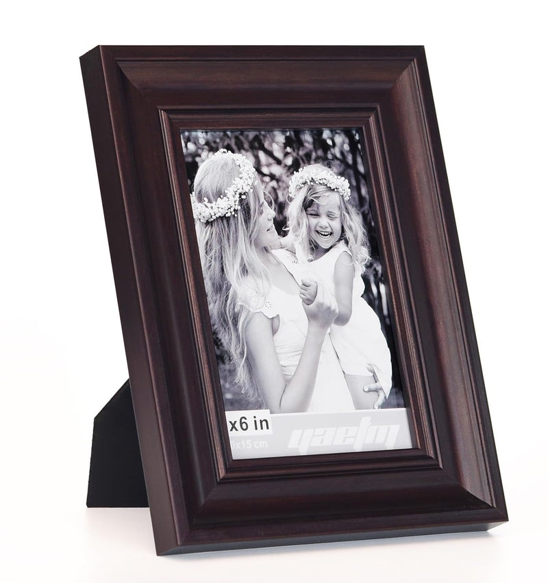 Yaetm 4x6 Gold Picture Frame Set of 4, 1.4â€ Wide Molding & Rustic Gold Photo Frames with HD Tempered Glass, Display on Tabletop & Wall Mounting - Image 2