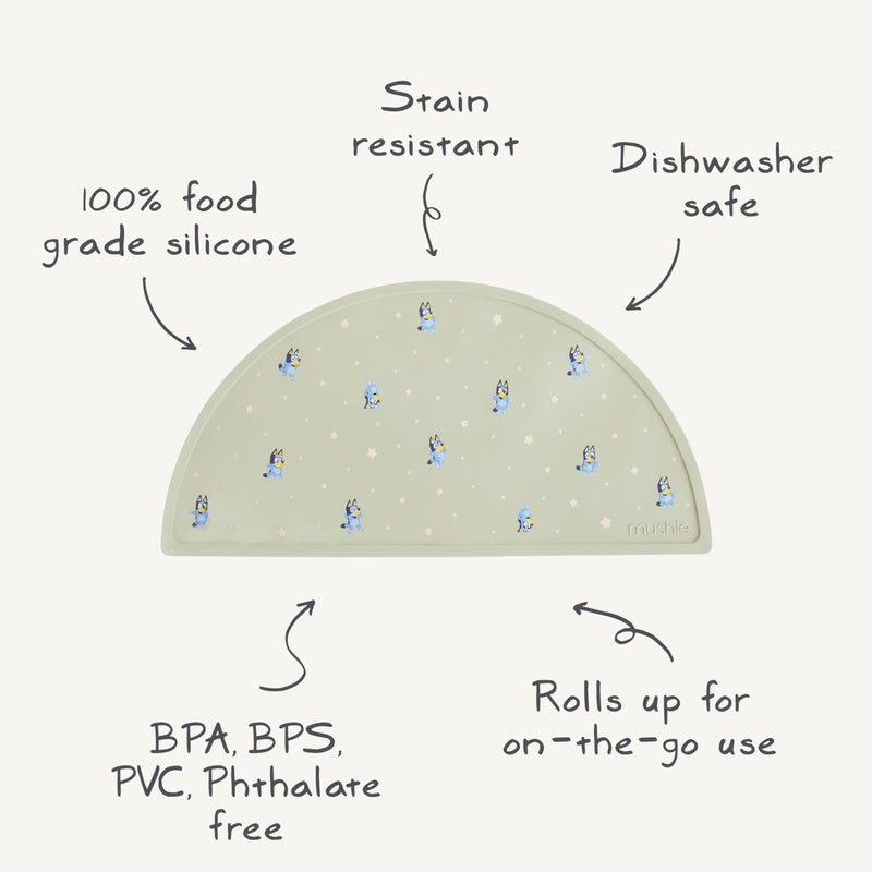 mushie x Bluey Silicone Placemat for Kids | BPA-Free Non-Slip Design (Bluey Ivory) - Image 5