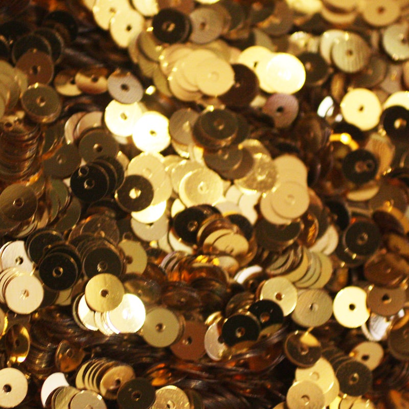 BeadExplosion 5mm Flat Sequins Gold Loose Sequins for Embroidery Applique Arts Crafts and Embellishment