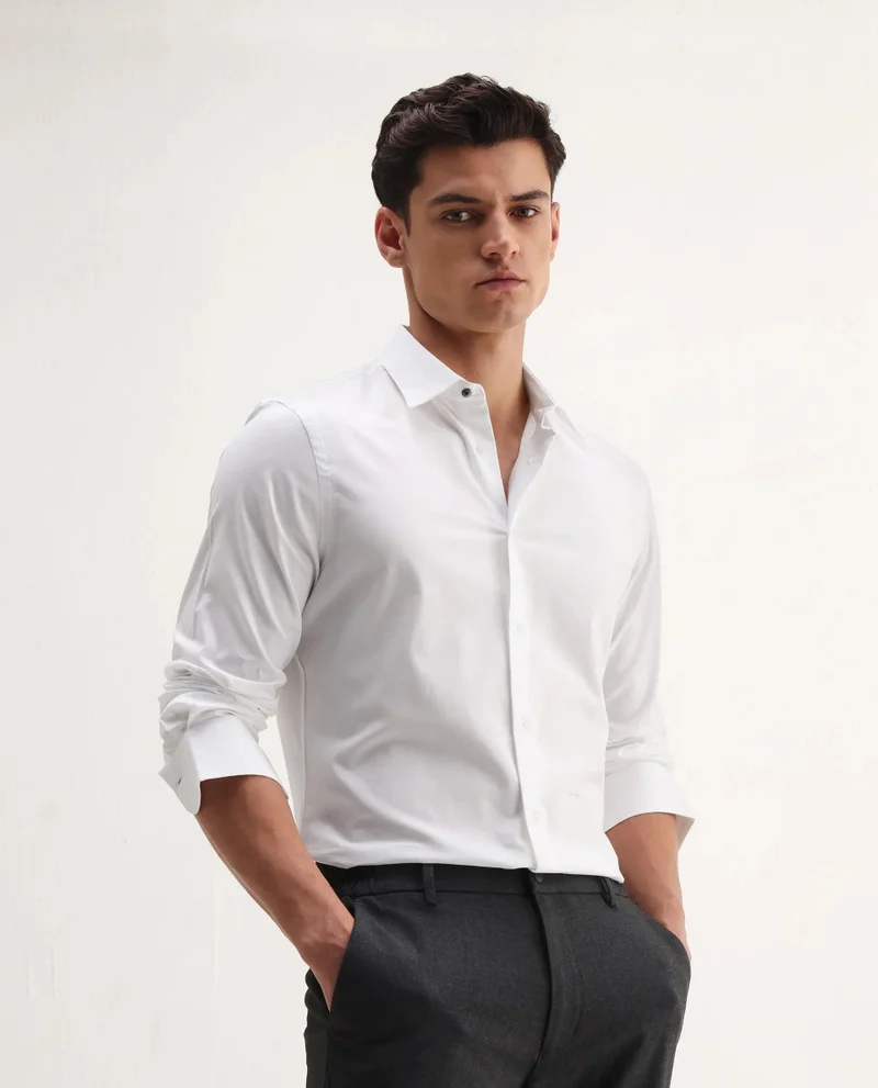 Rare Rabbit Men's Regular Fit Plain Shirt