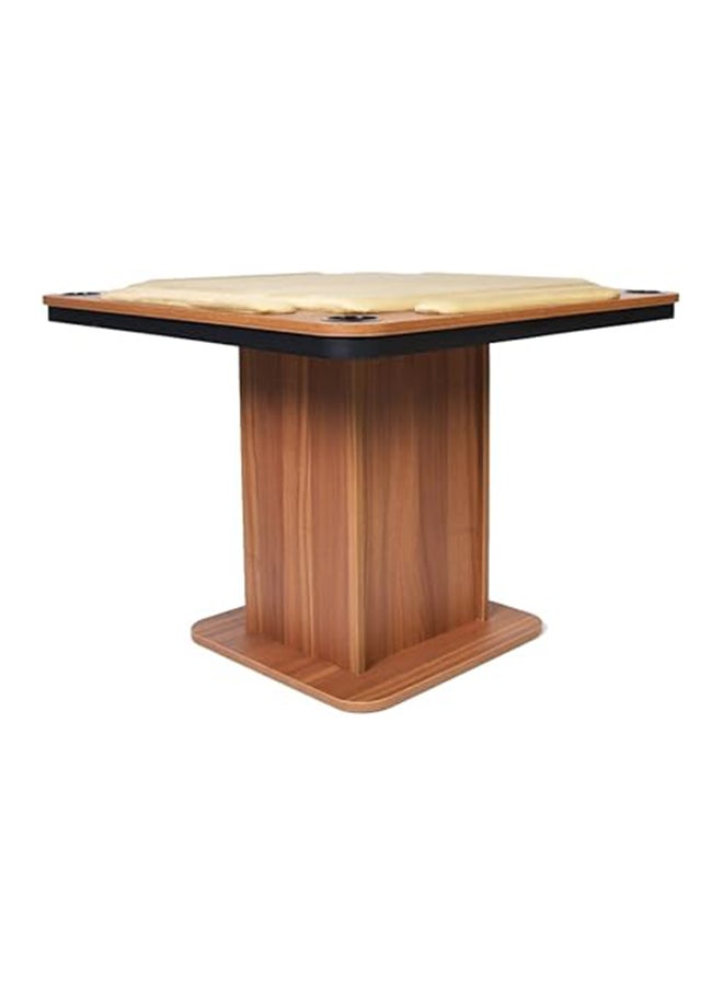 AL BADER Big Wooden Ploot Play Cards Game Table Big-Size, Wood Baloot Table Big-Size 95 * 95 With Cups Holders, Plot Playing Cards Table With Hands Stands, Floor Blot Table (Cream)  - Image 4