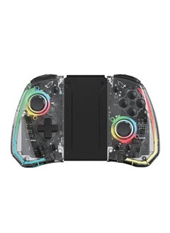 LinYuvo KS40 Transparent Style Wireless Joy-pad with 8 Color LED for Switch/NS OLED,Turbo Function Controller Joystick for Lite(Transparent White)  - Image 1
