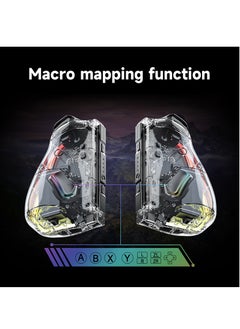 LinYuvo KS40 Transparent Style Wireless Joy-pad with 8 Color LED for Switch/NS OLED,Turbo Function Controller Joystick for Lite(Transparent White)  - Image 4
