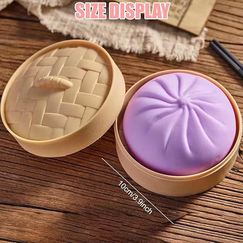 Dumpling Squishy Squeez Toys, Soft Slow Rising Stress Relief Fidget Toy for Anxiety and Focus, Cute Food Toy for Desk Decor, Relaxation and Sensory Play for Students, Office Workers and Adults - Image 2