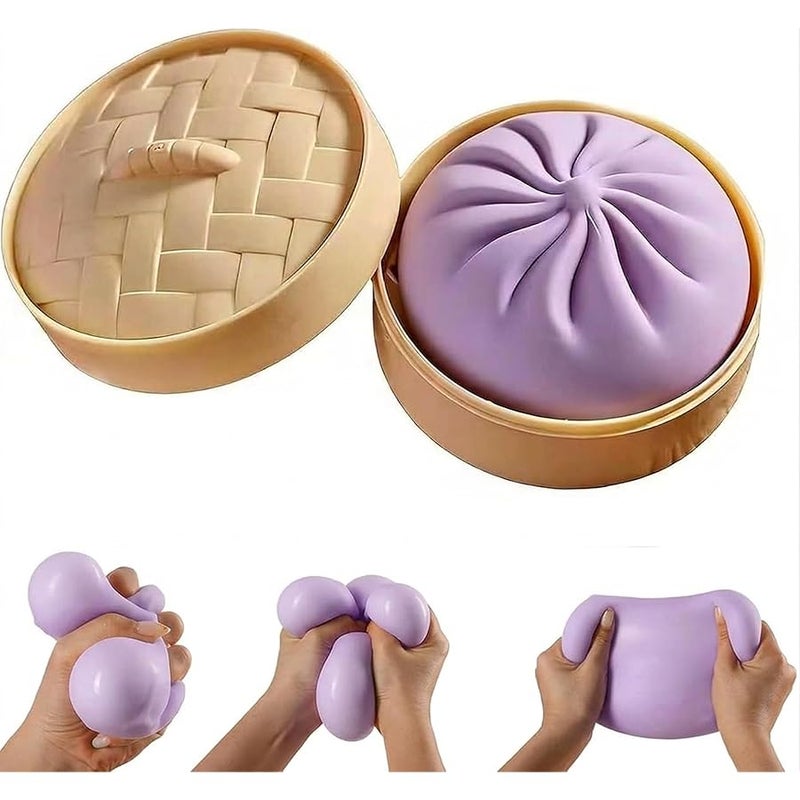Dumpling Squishy Squeez Toys, Soft Slow Rising Stress Relief Fidget Toy for Anxiety and Focus, Cute Food Toy for Desk Decor, Relaxation and Sensory Play for Students, Office Workers and Adults - Image 1