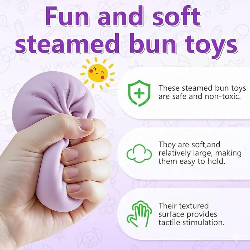 Dumpling Squishy Squeez Toys, Soft Slow Rising Stress Relief Fidget Toy for Anxiety and Focus, Cute Food Toy for Desk Decor, Relaxation and Sensory Play for Students, Office Workers and Adults - Image 3