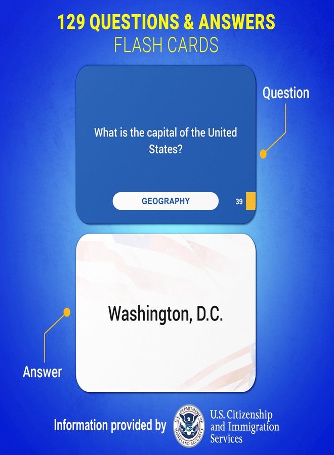 بريستون 130 بطاقة تعليمية لاختبارات المواطنة والتربية المدنية الأمريكية - مورد دراسي لاختبار التجنس والمعرفة المدنية - أداة تعليمية للطلاب والبالغين ومتعلمي اللغة الإنجليزية كلغة ثانية والفصول الدراسية أو التعليم المنزلي من بريستون - Image 5