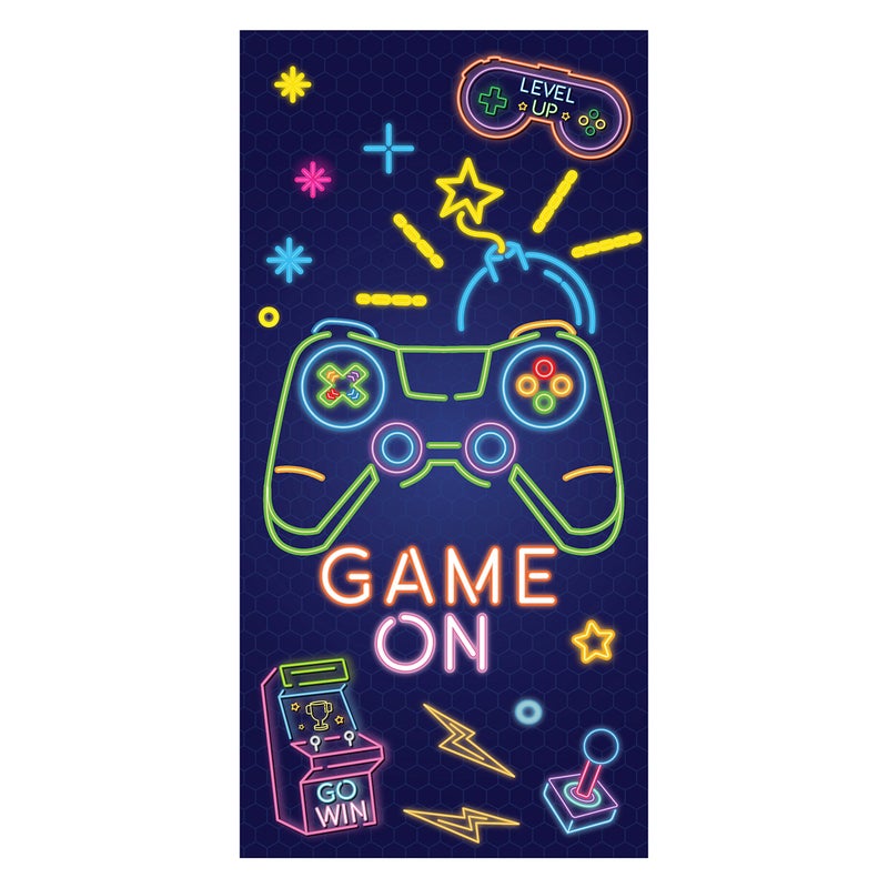 R HORSE Neon Video Game Beach Towel for Kid 30 x 60 inch Microfiber Absorbent Beach Pool Towel Quick Dry Sand Free Blanket for Summer Pool Party Supplie Bath Sport Travel Swimming Camping