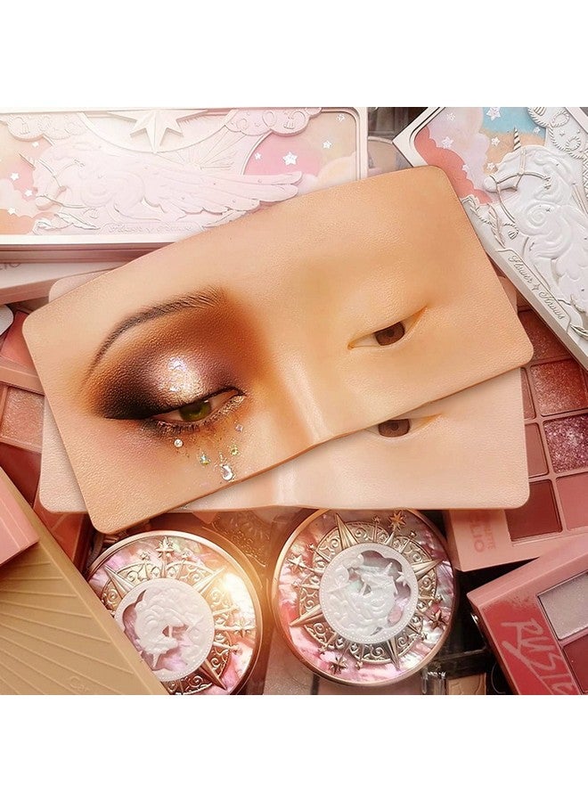 FTOYIN Makeup Practice Face Board Ftoyin Silicone 3D Realistic Pad For Makeup Beginners And Professional Enthusiasts Eyeshadow Eyeliner Eyebrow Lash Mapping Realistic Face Skin Eye Make Up Practice Model - Image 3