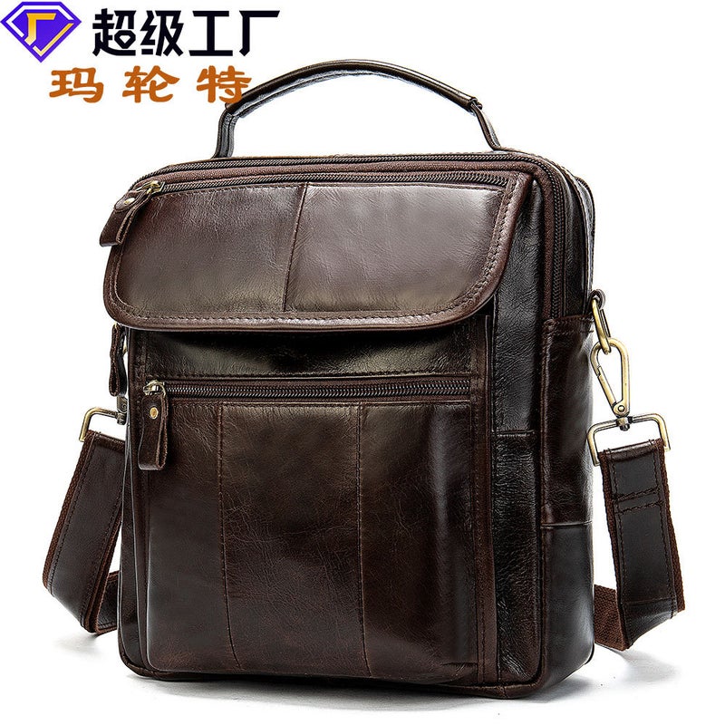 Marant Genuine Leather Men'S Shoulder Bag Cowhide Casual Handbag Crazy Horse Leather Retro Men'S Bag Crossbody Bag - Image 2