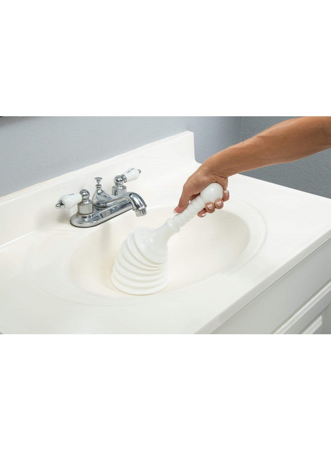 Master Plunger Master Plunger MPS4-4 Sink & Drain Plunger for Kitchen Sinks, Bathroom Sinks, Showers, and Bathtubs. Small and Strong Design with Large Bellows Commercial & Residential Use, White - Image 3