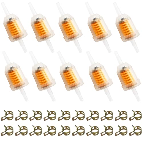 Strongthium 1/4" 5/16" Inline Fuel Filters with Magnet for Briggs & Stratton John Deere Kawasaki Kohler Lawn Mowers Small Tractors Garden Tillers Go Garts & Clamps x20 - Image 1