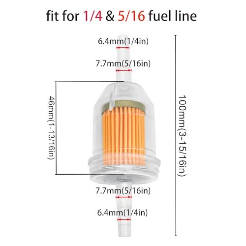Strongthium 1/4" 5/16" Inline Fuel Filters with Magnet for Briggs & Stratton John Deere Kawasaki Kohler Lawn Mowers Small Tractors Garden Tillers Go Garts & Clamps x20 - Image 3