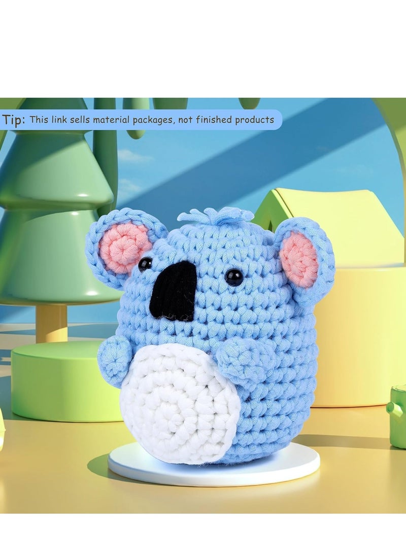 SYOSI - Crochet Kit for Beginners Adults, Easy Yarn Crocheting, Step-by-Step Video Tutorials, Beginner Kit, Animals(Little Koala) - Image 1