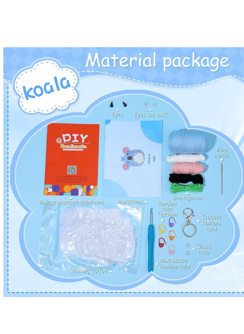 SYOSI - Crochet Kit for Beginners Adults, Easy Yarn Crocheting, Step-by-Step Video Tutorials, Beginner Kit, Animals(Little Koala) - Image 1