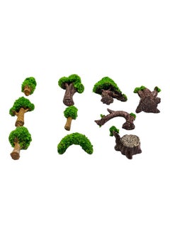 Krisah Krisah 10pcs Resin Miniature Doll House Garden Trees Decorative X Small Brown & Green  - Image 5