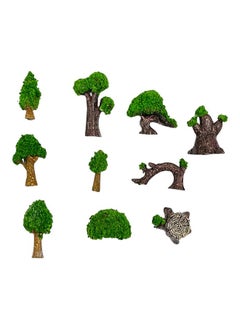 Krisah Krisah 10pcs Resin Miniature Doll House Garden Trees Decorative X Small Brown & Green  - Image 4