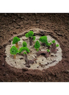 Krisah Krisah 10pcs Resin Miniature Doll House Garden Trees Decorative X Small Brown & Green  - Image 2