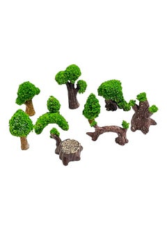 Krisah Krisah 10pcs Resin Miniature Doll House Garden Trees Decorative X Small Brown & Green  - Image 1
