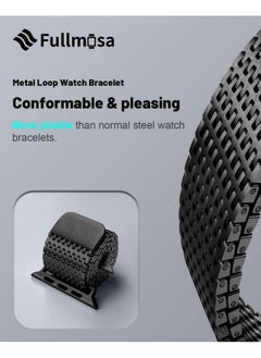 Fullmosa Fullmosa Compatible Apple Watch Band 45mm 44mm 42mm, Stainless Steel Mesh Loop Magnetic Clasp iWatch Strap with TPU Case for Apple Watch Series 9 8 7 6 5 4 3 2 1 SE SE2,Black [Watch NOT Included]  - Image 4